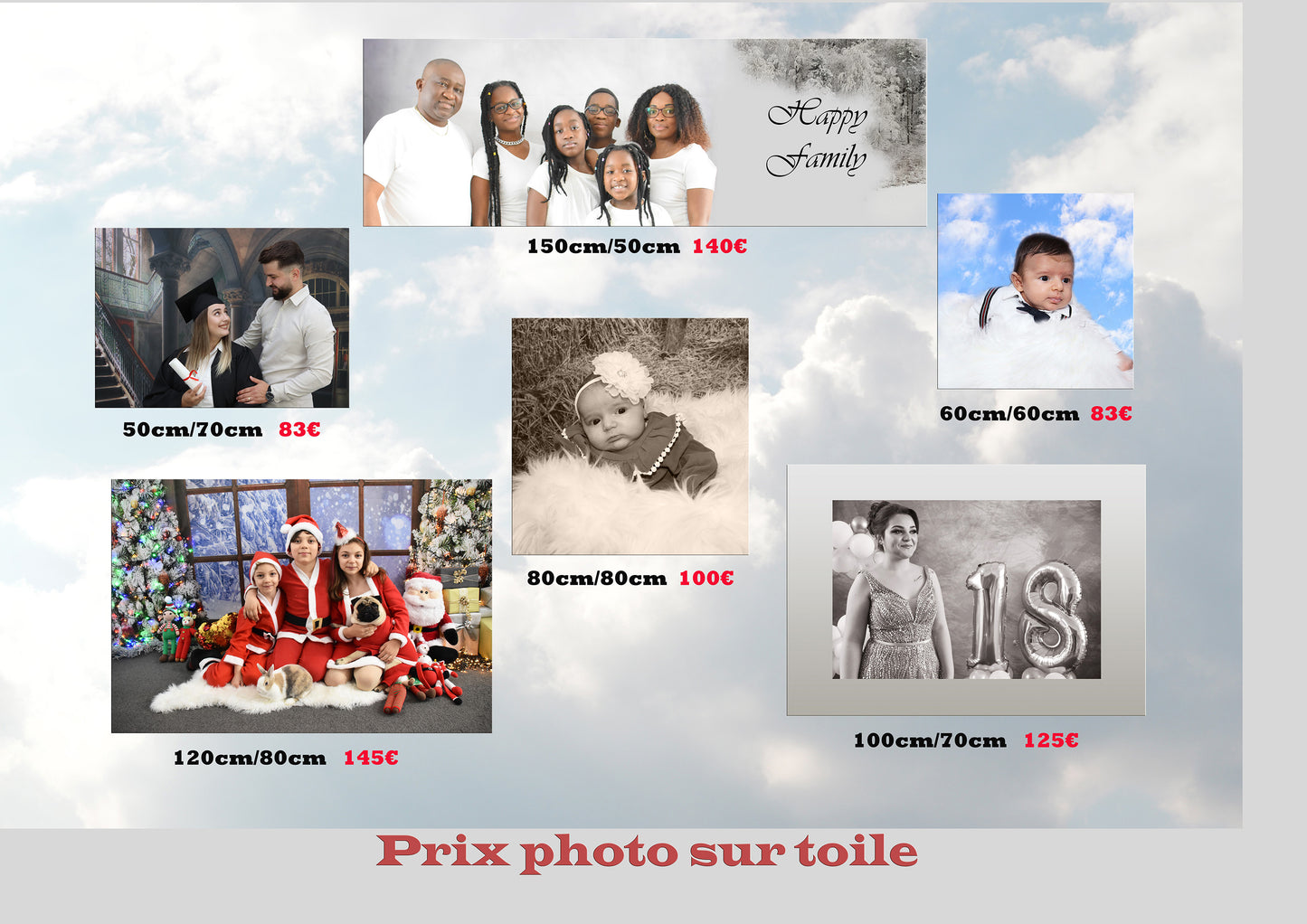 Impressions sur toile personnalisées (sur demande)